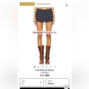 Lioness Leo Short in Petrol – Size S – NWT – Revolve